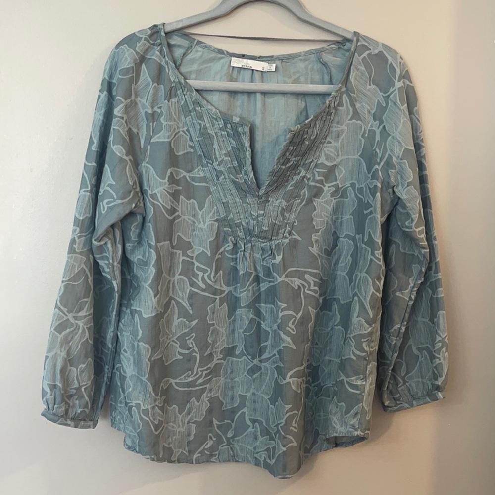 Prana Long Sleeve Floral Print Blouse